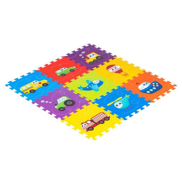 ECO TOYS Podloga za igru 86x86cm Puzzle vehicles - 0392