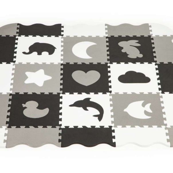 ECO TOYS Podne puzzle sa ogradom Grey&White, 25 delova - ECOEVA007