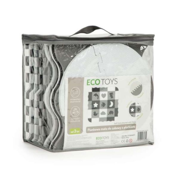 ECO TOYS Podne puzzle sa ogradom Grey&White, 25 delova - ECOEVA007