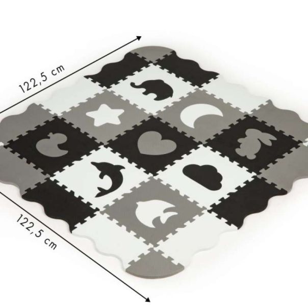 ECO TOYS Podne puzzle sa ogradom Grey&White, 25 delova - ECOEVA007