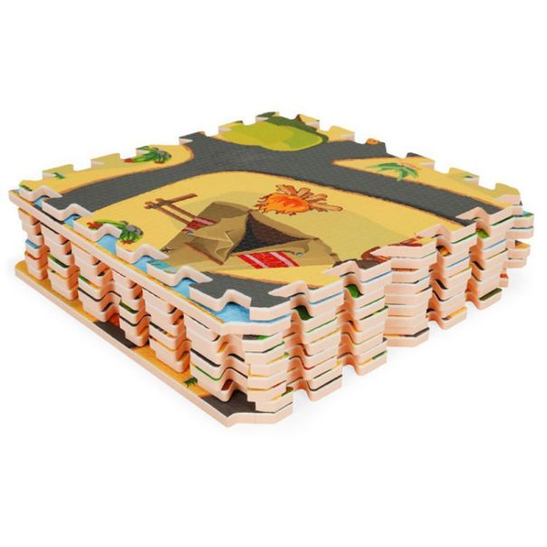 ECO TOYS Podne puzzle 93x93cm Safari, 9 delova - ECOEVA009