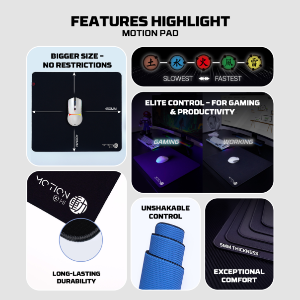 Podloga za miš Fantech Motion pad MMT455 KAMINARI crna - 222355