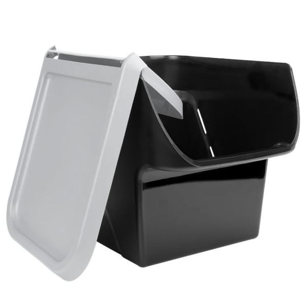 VILDE Kutija za odlaganje voća i  povrća sa poklopcem 13L, crna/siva - KUH000041A00000