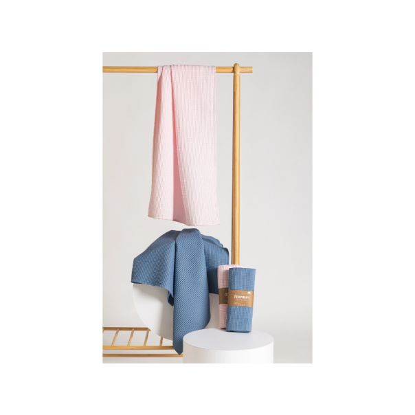 STEFAN Prekrivač za bebe od vafla 80x120cm, roze - 376-roze