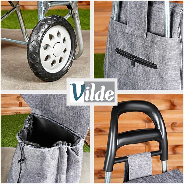 VILDE Kolica za pijacu 30L 489328, siva - POL000020A00000