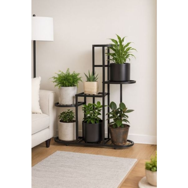 MODERNHOME Polica za cveće 5 nivoa crna - EP2828241