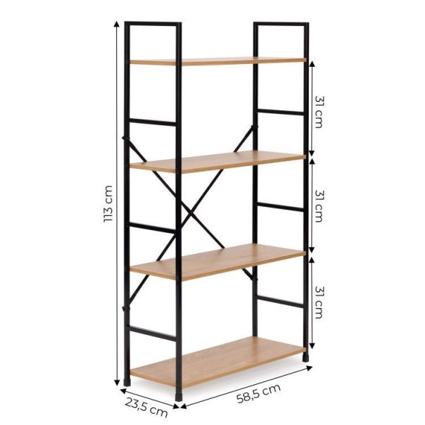 MODERNHOME Polica za knjige loft 4 wild oak - CWJ6024112LG-WO