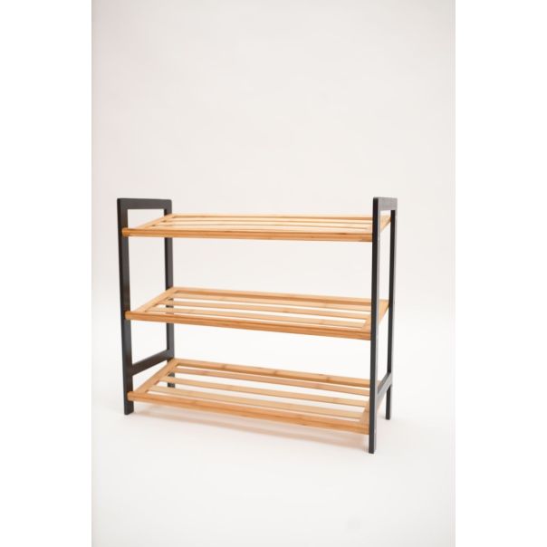 BOLZZ Polica za obucu 3 nivoa bamboo crna - EP2742350