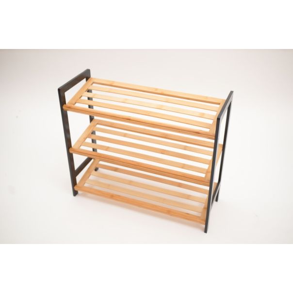 BOLZZ Polica za obucu 3 nivoa bamboo crna - EP2742350