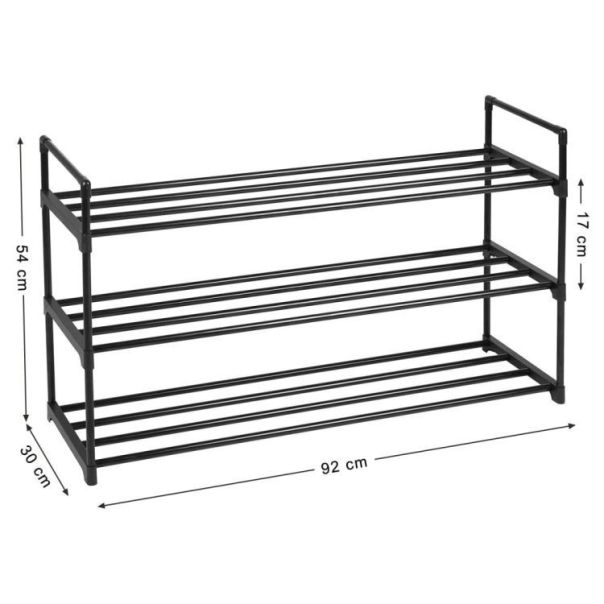 MODERNHOME Polica za obucu crna 3 nivoa - MODEL_2119_1