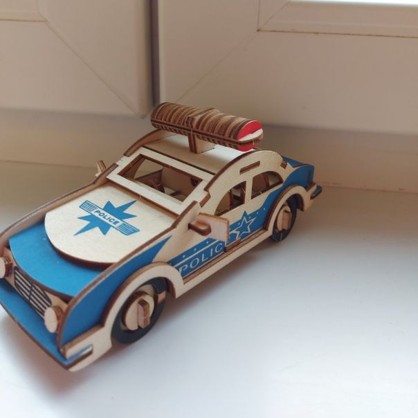 3d drvena slagalica - Policijski automobil - 11-1-1-1