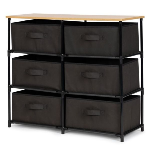 MODERNHOME Police za odlaganje sa tekstilnim korpama, - EP2249916