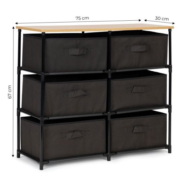 MODERNHOME Police za odlaganje sa tekstilnim korpama, - EP2249916