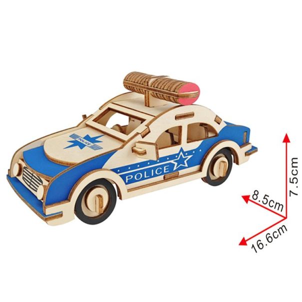 3d drvena slagalica - Policijski automobil - 11-1-1-1