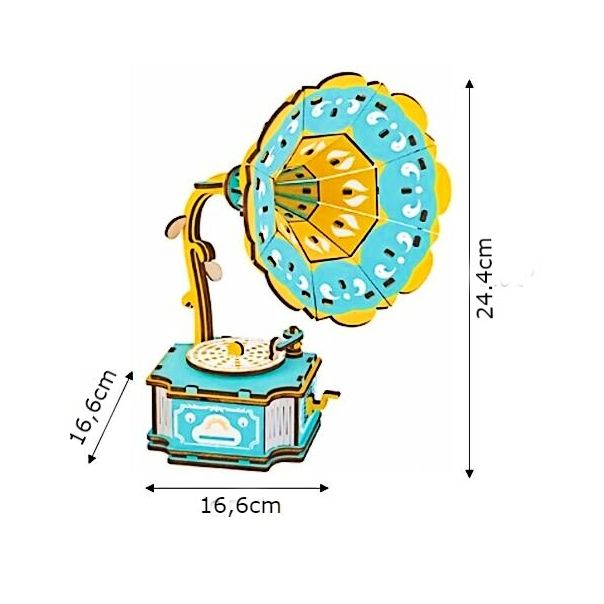 3d drvena puzzle - GRAMOFON - 112-1-1-1-1