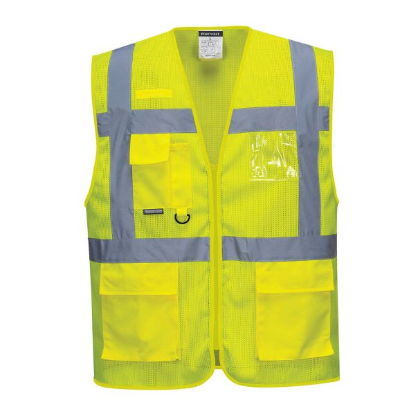 PORTWEST Mrežasti prsluk sa džepovima C376, fluorescentno žuta - 60733