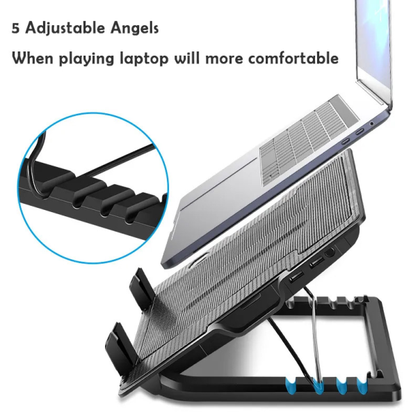 Postolje cooler za laptop MIKUSO NCP-235 (370x265x55mm) (blue-led) 17inch crni - 611484