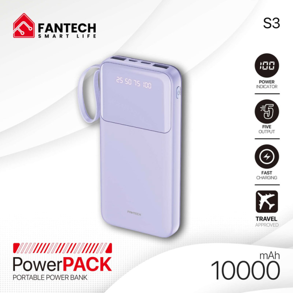 Power bank Fantech S3 10000mAh 10W ljubicasti - G220833