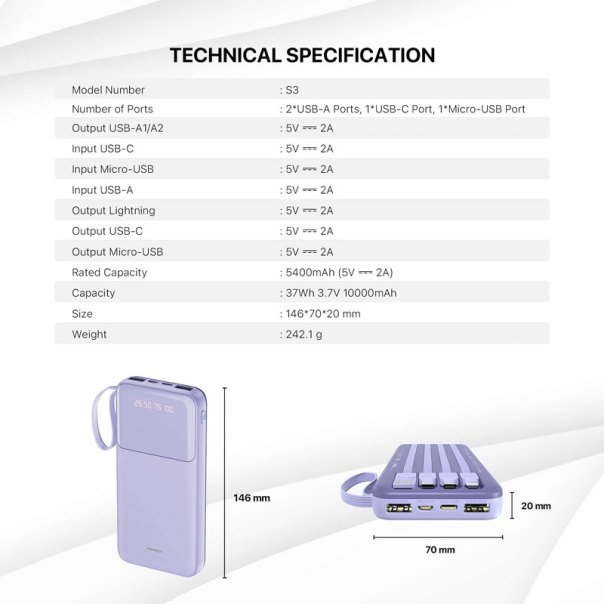 Power bank Fantech S3 10000mAh 10W beli - G220831