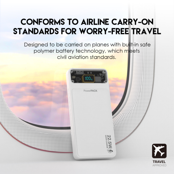 Power bank Prenosiva baterija Fantech T1 10000mAh QC, PD, 22.5W  beli - 220835