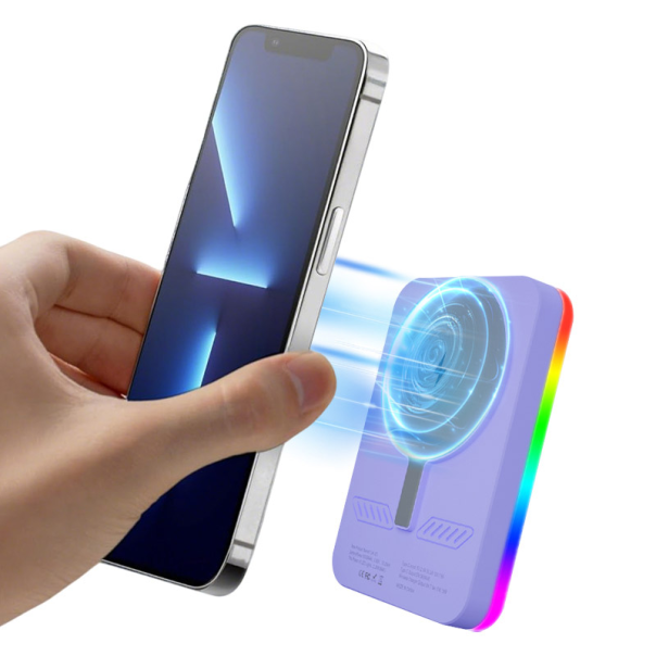 Power Bank Rainbow 5000 mAh bezicno punjenje sa RGB ogledalom - 616974