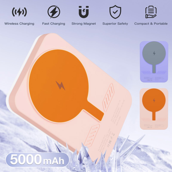 Power Bank Rainbow 5000 mAh bezicno punjenje sa RGB ogledalom - 616974