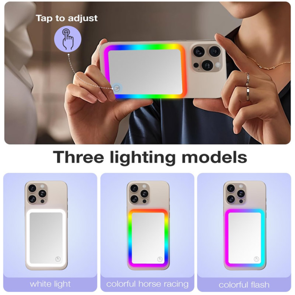 Power Bank Rainbow 5000 mAh bezicno punjenje sa RGB ogledalom - 616974