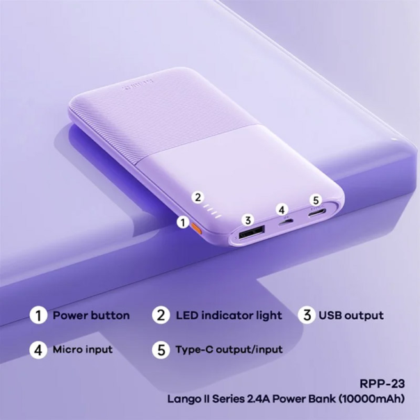 Power Bank Remax Lango II Series RPP-23 2.4A 10000 mah plava - 616799