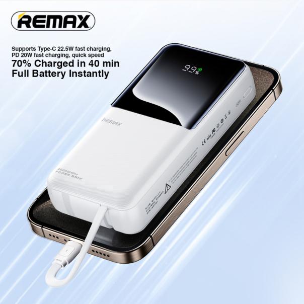 Power bank prenosiva baterija REMAX Cynlle Series RPP-680 PD 20W+QC 22.5W 20000mAh beli - 217159