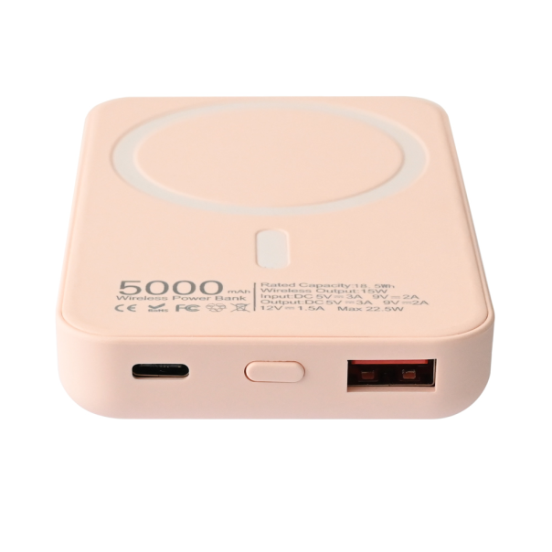 Power bank prenosiva baterija Magsafe PD 5000 mAh roze - 214335