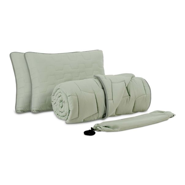 DORMEO AdaptiveGo set jastuk, jorgan i torba,zelena, 140X200cm - 110086430-1