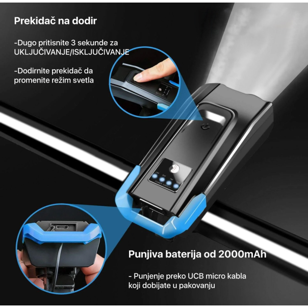 Prednje svetlo + zvono za električni trotinet - 211820