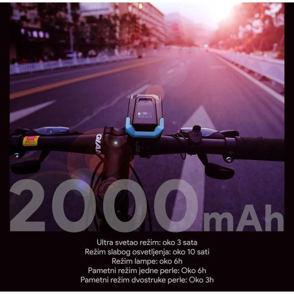 Prednje svetlo + zvono za električni trotinet - 211820