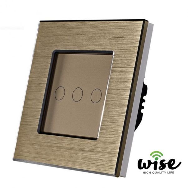Wise Wise naizmenični prekidač, 3 tastera- aluminijumski panel - PMK000218A00000