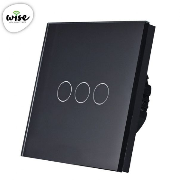 Wise Wise naizmenični prekidač, 3 tastera - stakleni panel - PMK000215A00000