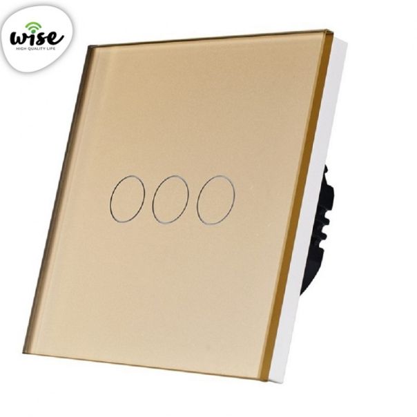 Wise Wise naizmenični prekidač, 3 tastera - stakleni panel - PMK000215A00000