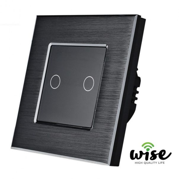 Wise Wise naizmenični prekidač, 2 tastera- aluminijumski panel - PMK000217A00000