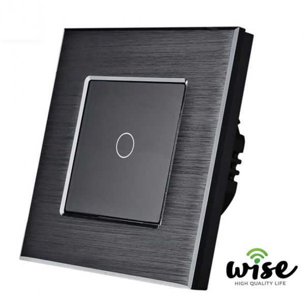 Wise Wise naizmenični prekidač, 1 taster - aluminijumski panel - PMK000216A00000