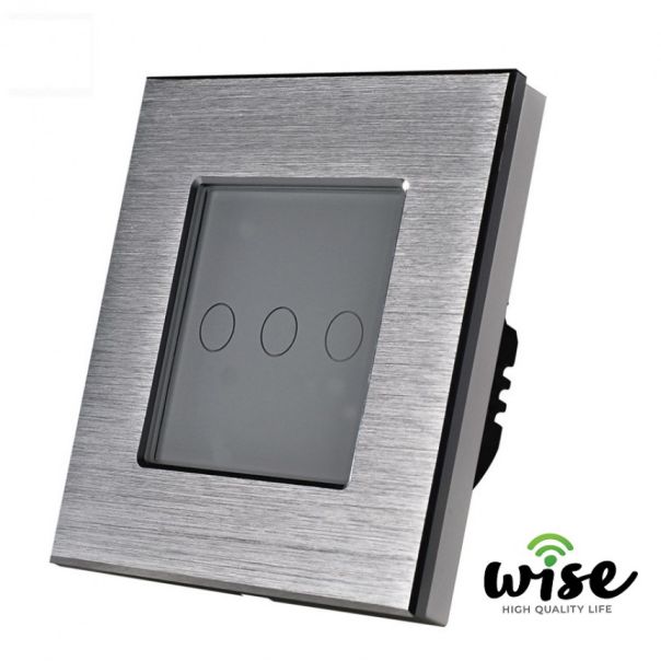 Wise Wise naizmenični prekidač, 3 tastera- aluminijumski panel - PMK000218A00000