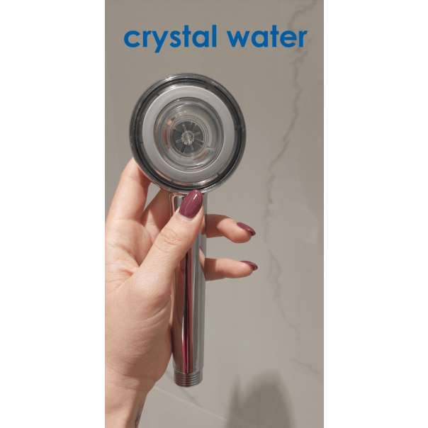 CRYSTAL WATER PREMIUM Tuš ručica, min.pritisak 0,5 bar,ušteda vode do 67%,H2Q sistem, hrom,ø7cm - R0003-1