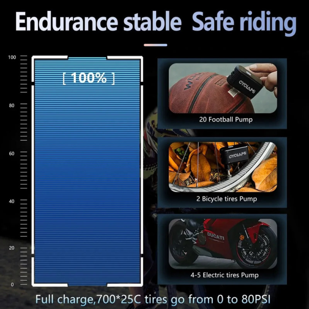 Prenosivi kompresor za vazduh Cyclami crni - 619021