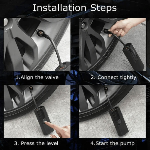 Prenosivi kompresor za vazduh Lenovo HV09 crni - 619001