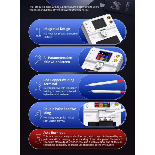 Prenosni uredjaj za punktovanje baterija Qianli Macaron za lemljenje fletova na bateriji - 215776