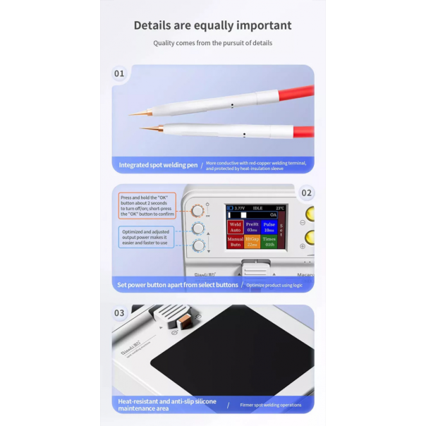 Prenosni uredjaj za punktovanje baterija Qianli Macaron za lemljenje fletova na bateriji - 215776