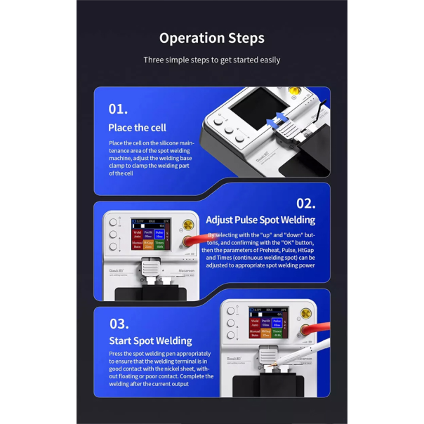 Prenosni uredjaj za punktovanje baterija Qianli Macaron za lemljenje fletova na bateriji - 215776