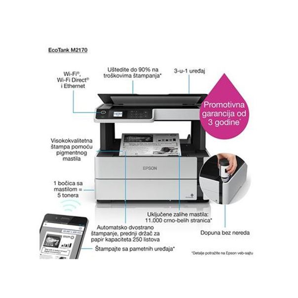EPSON M2170 EcoTank ITS multifunkcijski inkjet crno-beli štampač - PRI04742