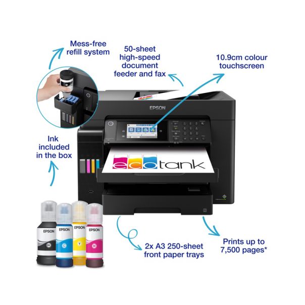 EPSON L15160 A3+ EcoTank ITS (4 boje) multifunkcijski inkjet štampač - EP3028857