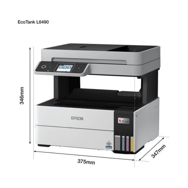 EPSON L6490 EcoTank, print-scan-copy-fax, Color, A4, 4800X1200, LAN, Wi-Fi, ADF, LCD, Duplex - PRI05696