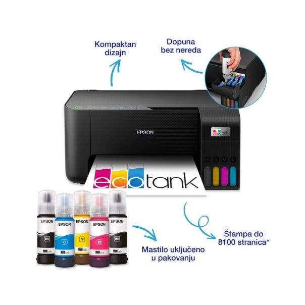 EPSON MFP Color EcoTank L3270 štampač/skener/kopir/WiFi 5760x1440 33/15ppm - PRI05938