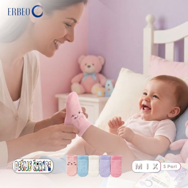 ERBEO Čarapice Za Devojčice i Bebe – MIX boje, set 5 komada - EP3022965